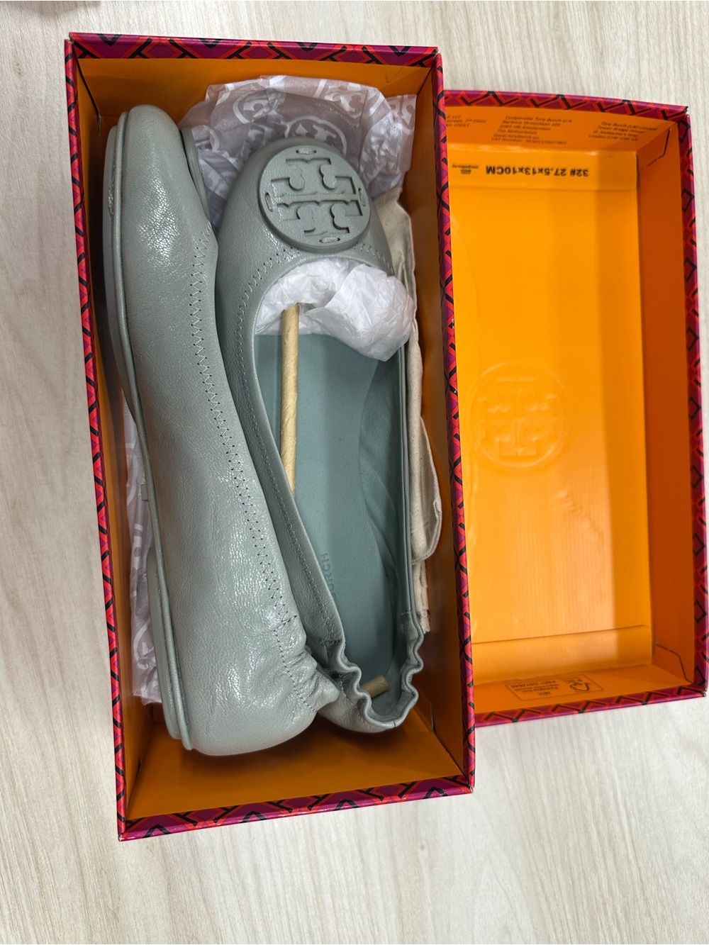 Tory Burch Minnie Travel Ballet Flats in Seafoam